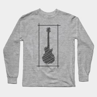 Guitar Scribbled Art 3 (Light B/G) Long Sleeve T-Shirt